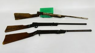 THREE VARIOUS VINTAGE AIR GUNS TO INCLUDE HAENEL XX1 GECADO MOD 15,