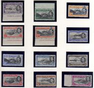 ASCENSION: 1938-53 PERF SPECIMEN (TYPE D20), TWELVE VALUES TO 10/-, FIVE BEING MARGINAL,