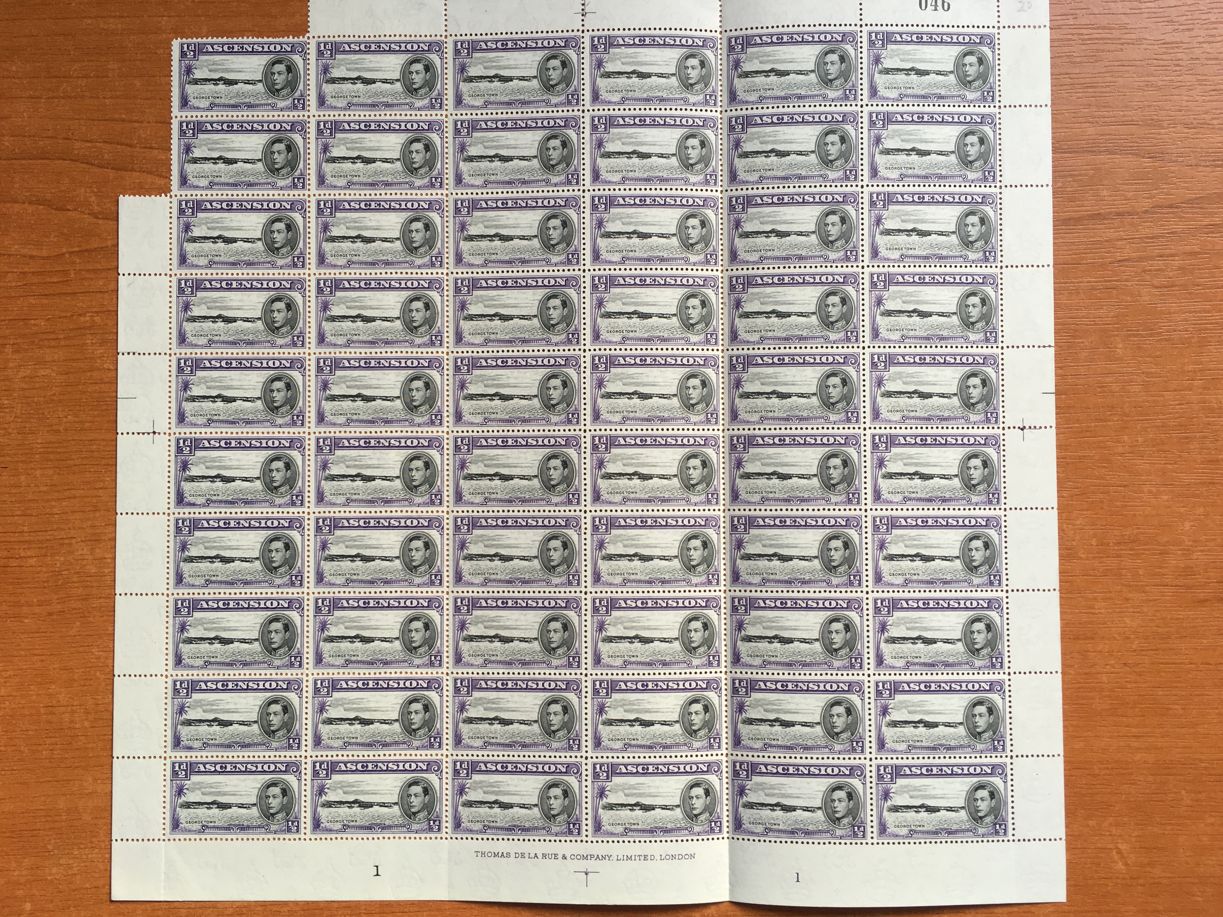 ASCENSION: 1938-53 COMPLETE SHEETS OF 60 COMPRISING ½d PERF 13½ (2, - Image 10 of 10