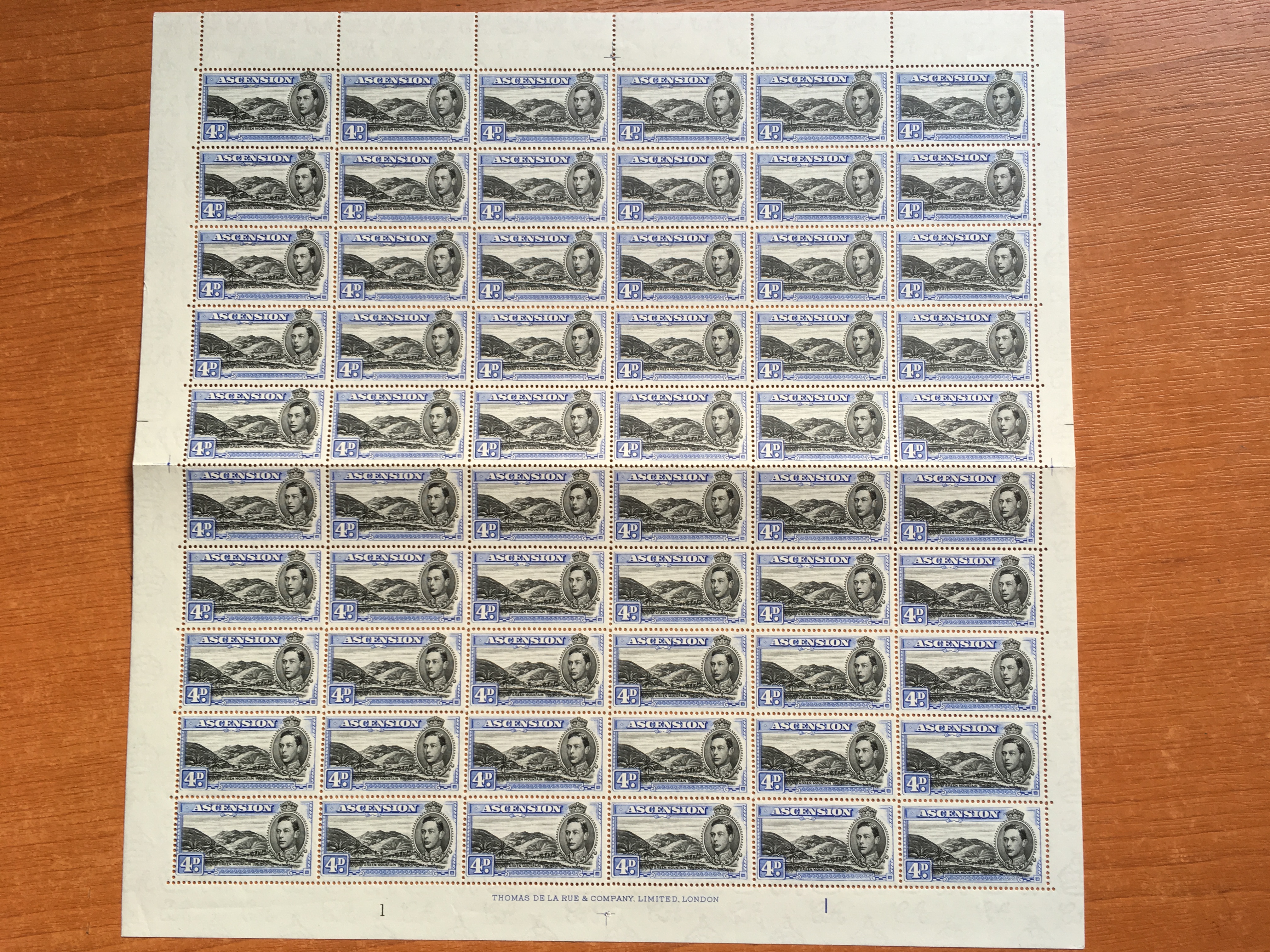 ASCENSION: 1938-53 COMPLETE SHEETS OF 60 COMPRISING ½d PERF 13½ (2, - Image 8 of 10