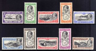 ASCENSION: 1934 PICTORIALS SET OG PERF SPECIMEN, SG 21s-30s (10).