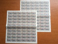 FALKLAND ISLANDS DEPS: SOUTH ORKNEYS 1944-5 6d BLUE BLACK SHADE, TWO SHEETS OF SIXTY,