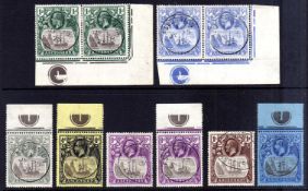 ASCENSION: 1924-33 USED SELECTION, MAINLY MARGINAL WITH PLATE NUMBERS, INCLUDING 8d (2), 1/-,