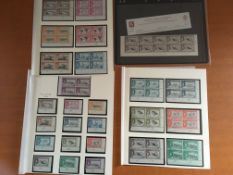 ASCENSION: 1956 SET IN MNH BLOCKS OF FOUR, ALL EXCEPT 10/- ARE PLATE BLOCKS,