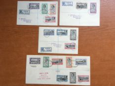 ASCENSION: 1934 PICTORIALS SET ON THREE REGISTERED COVERS TO UK,