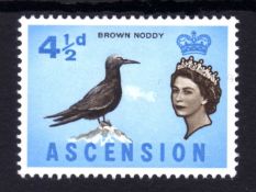 ASCENSION: 1963 BIRDS 4½d MNH WATERMARK INVERTED, SG 74w, SCARCE.