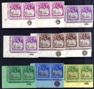 St HELENA: 1922-37 OG OR MNH LOWER LEFT PLATE CORNER PAIRS,