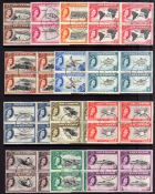 ASCENSION: 1956 SET IN CDS USED BLOCKS OF FOUR, SG 57-69.