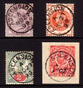 ASCENSION: GB USED IN SELECTION WITH QV 1881 1d LILAC, 1887-92 ½d & 2d, KG5 1912 1d, SG Z7, Z8, Z10,