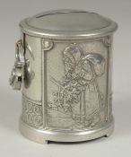 A W.M.F circular Father Christmas money box, 7cm.