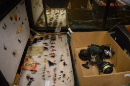 Fishing flies and other related items.