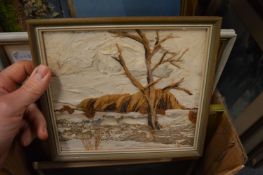 A small group of paintings and prints.