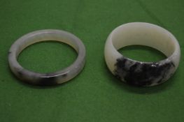 Two Chinese jade bangles.