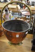 Copper and brass coal scuttle.