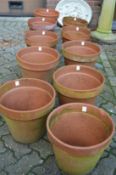 Ten large terracotta plants (some cracked).