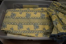 Various curtains, bedspreads etc.