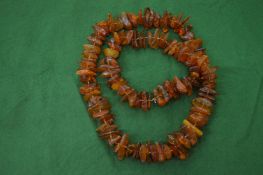 Amber bead necklaces.