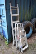 Aluminium step ladders.