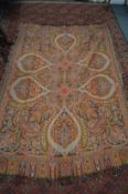 A paisley design embroidered bedspread 8ft 2