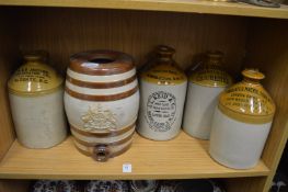 Stoneware jars and flagons.