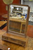 Good George III mahogany dressing table mirror with three drawers to the base.