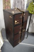 A good large travelling wardrobe trunk, labelled Major H Limer.