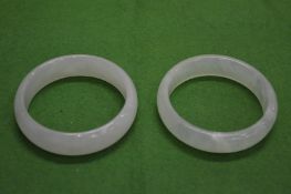 Two Chinese jade bangles.