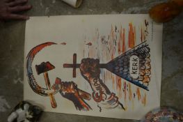 A quantity of political posters.