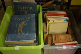 Bound issues of the Tatler magazine, early 20th century and other books.