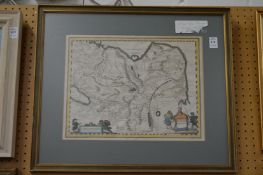 Tartaria, A part hand coloured map.