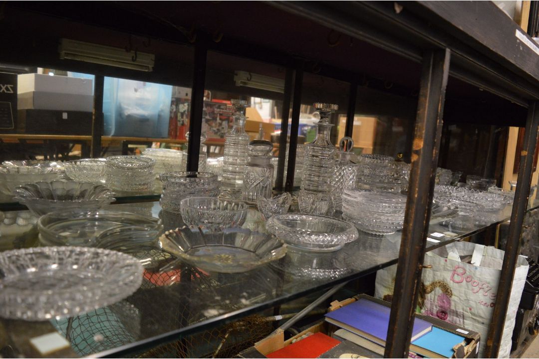 A good collection of cut glassware to include ice plates, dishes, decanters etc. - Image 2 of 4