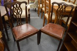 A pair of Georgian style mahogany dining chairs.