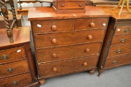 A 19th century mahogany straight front chest of drawers.