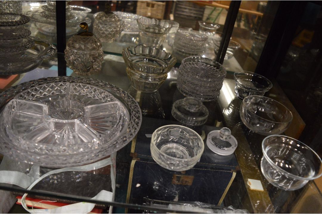 A good collection of cut glassware to include ice plates, dishes, decanters etc. - Image 1 of 4