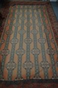 A Persian design machine embroidered bedspread 8ft 10
