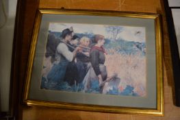 A small group of prints.