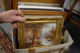 A quantity of paintings and prints.