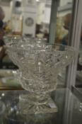 A good large cut glass pedestal bowl.