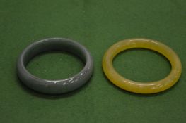 Two Chinese jade bangles.