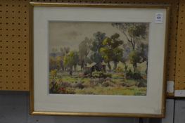 Figure by a hut in Nancy, France, watercolour.