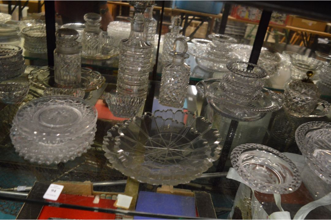 A good collection of cut glassware to include ice plates, dishes, decanters etc. - Image 4 of 4