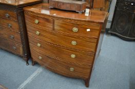 A good 19th century mahogany bow front chest of drawers.