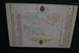 Review of the Fleet at Spithead, June 1953, framed and glazed.