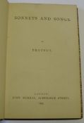 [BLUNT (William Scawen)] Sonnets and Songs by Proteus, sm. 8vo, full morocco by Harrison (worn), L.,