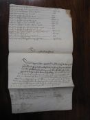 [COURT ROLL] a single foolscap ms. leaf, written on both sides, with modern pencil note 