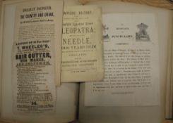 [EPHEMERA] a scrapbook containing a selection of ephemera, broadsides etc., 19th & 20th c.,