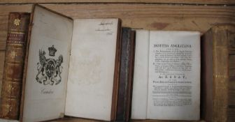 JOHNSTON (Andrew) Notitia Anglicana, 2 vols, 8vo, plates complete but 2 out of sequence, contemp.