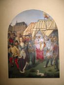MEMLING (Jean) Chasse de Sainte Ursula, elephant folio, h-col'd plates, contemp. half calf, (cover