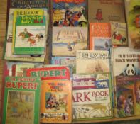 CHILDREN'S BOOKS, collection of various, incl. Enid Blyton, Rupert books (defective), (1 box).