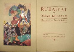BALFOUR (Ronald) Rubaiyat of Omar Khayyam. Constable 1920, 1st Edn., tipped-in colour, tinted and